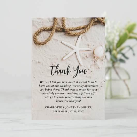 Aangepaste Tropische kuststropdas Bedankkaart (Staand voorkant)