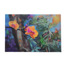 Aangepaste tropische-orchideeën-welkomstmat