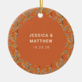 Aangepaste Tropische Palmbomen Destination Wedding Keramisch Ornament (Voorkant)