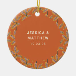 Aangepaste Tropische Palmbomen Destination Wedding Keramisch Ornament