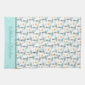 Aangepaste tropische palmboom Zonnezonneschijn Bla Theedoek (Horizontaal)