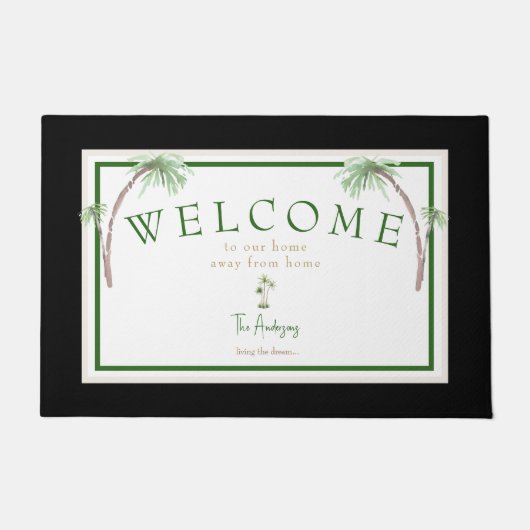 Aangepaste tropische palmpalm boomklep deurmat (Voorkant)