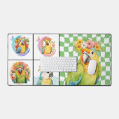 Aangepaste Tropische Papegaai Collage Modern Eenvo Bureaumat (Keyboard & Muis)