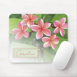 Aangepaste Tropische Plumeria Bloemen Watercolor K Muismat
