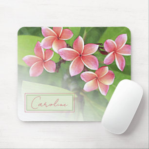 Aangepaste Tropische Plumeria Bloemen Watercolor K Muismat