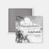 Aangepaste Tropische Strand Kleine Zakelijke Magne Magneet (Voorkant / Achterkant)