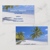 Aangepaste tropische strand oceaan palmbomen visitekaartje (Voorkant / Achterkant)