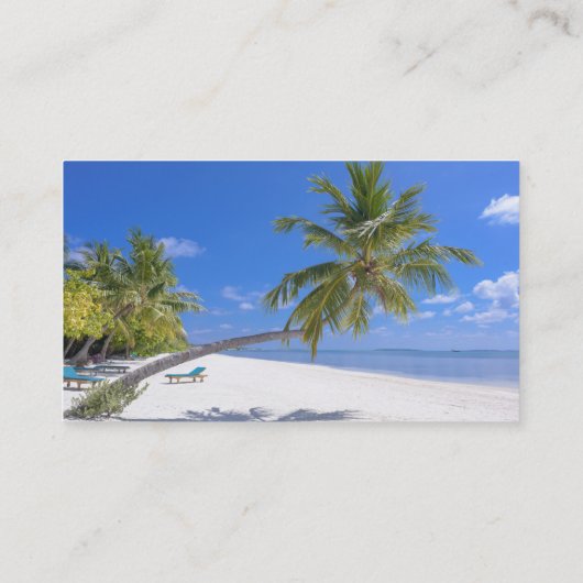 Aangepaste tropische strand oceaan palmbomen visitekaartje (Achterkant)