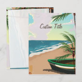 Aangepaste tropische strand vintage poster briefkaart (Voorkant / Achterkant)