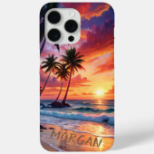 Aangepaste Tropische Strand Zonsondergang | Kust K Case-Mate iPhone Case (Achterkant)