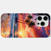Aangepaste Tropische Strand Zonsondergang | Kust K Case-Mate iPhone Case (Achterkant (horizontaal))