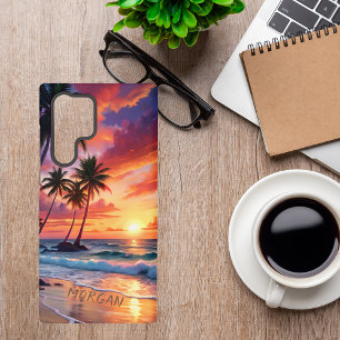 Aangepaste Tropische Strand Zonsondergang Kust K Samsung Galaxy Hoesje