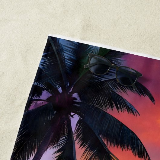 Aangepaste tropische strand zonsondergang | kustku strandlaken (In situ)