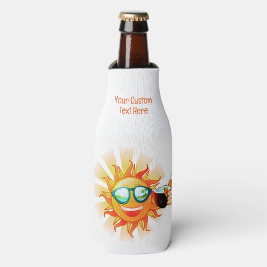 Aangepaste tropische tekst zon flesjeskoeler (Fles Voorkant)
