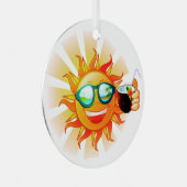 Aangepaste tropische tekst zon metalen ornament (Voorkant Rechts)