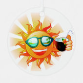 Aangepaste tropische tekst zon metalen ornament (Voorkant)