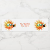 Aangepaste tropische tekst zon waterfles etiket (Enkel label)