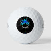 Aangepaste tropische turquoise Blue Palm Tree Golfballen (Voorkant)