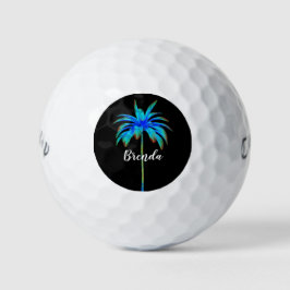 Aangepaste tropische turquoise Blue Palm Tree Golfballen