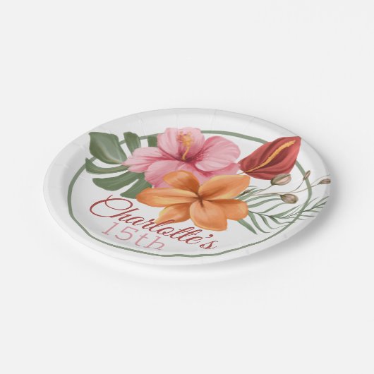 Aangepaste tropische ventilator papieren bordje (Gekanteld)