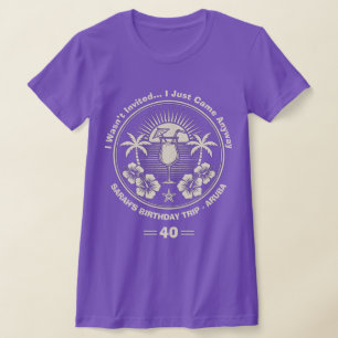 Aangepaste tropische verjaardagsreis t-shirt