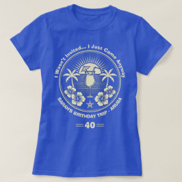 Aangepaste tropische verjaardagsreis t-shirt