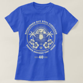 Aangepaste tropische verjaardagsreis t-shirt