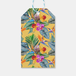 Aangepaste tropische vogel van het paradijs orchid cadeaulabel