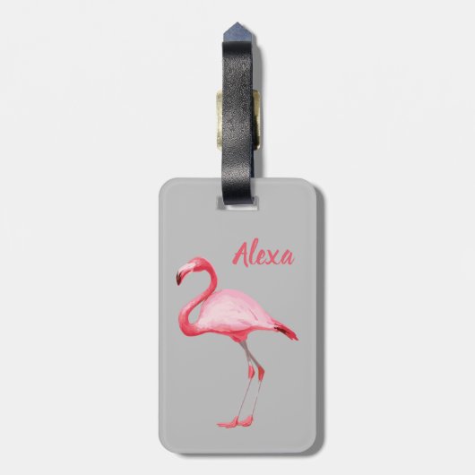 Aangepaste tropische vogelgriep bagagelabel (Achterkant verticaal)