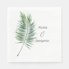 Aangepaste Tropische Waterverf met lef-bruiloft Na Servet