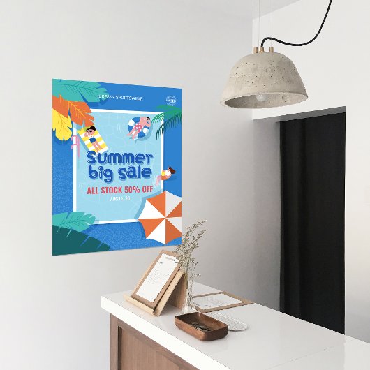 aangepaste tropische zomer grote verkoop business perfect poster