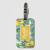 Aangepaste tropische zomer mediterrane citroen bagagelabel (Voorkant (verticaal))