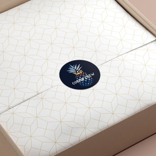 Aangepaste tropische zonneanananas ronde sticker