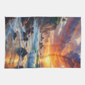 Aangepaste tropische zonsondergang kliffen - leven theedoek (Horizontaal)