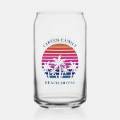 Aangepaste tropische zonsondergang Palm Tree Beach Blikvorm Glas (Voorkant)