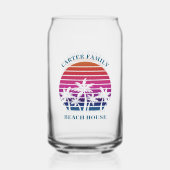 Aangepaste tropische zonsondergang Palm Tree Beach Blikvorm Glas (Achterkant)