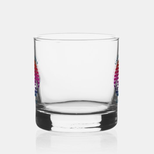 Aangepaste tropische zonsondergang Palm Tree Beach Whisky Glas (Links)