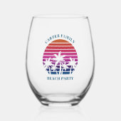 Aangepaste tropische zonsondergang Palm Tree Beach Wijnglas Zonder Voet (Voorkant)