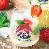 Aangepaste tropische zonsondergang Palm Tree Beach Wijnglas Zonder Voet