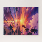 Aangepaste Tropische Zonsondergang Strand – Dromer Legpuzzel (Horizontaal)