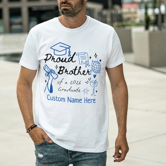 Aangepaste Trots Broer van een Afgestudeerde in 20 T-shirt