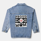 Aangepaste Trots Hond Moeder Huisdier Liefhebber Denim Jacket (Achterkant)