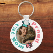 Aangepaste trots kattenmoeder-sleutelhanger met fo sleutelhanger (Voorkant)