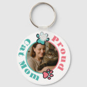 Aangepaste trots kattenmoeder-sleutelhanger met fo sleutelhanger (Achterkant)