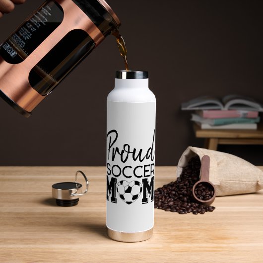 Aangepaste Trots Voetbal Moeder Aangepast Rugnumme Waterfles (Koffie (Gedraaid) )