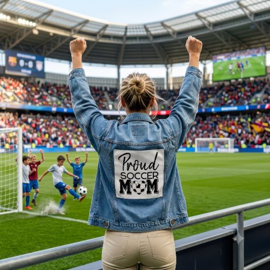 Aangepaste Trots Voetbal Moeder Wedstrijd Dag Team Denim Jacket