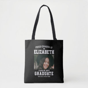 Aangepaste trotse oma foto afgestudeerde familie tote bag