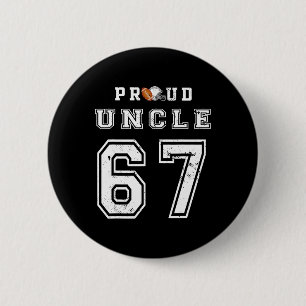 Aangepaste trotse oom voet nummer 67 gepersonalise ronde button 5,7 cm