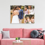 Aangepaste Trouw 3 Foto's eenvoudige lay-out Canvas Afdruk (Insitu (Woonkamer))