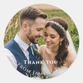 Aangepaste Trouw Dank Je Enkele Foto Sticker